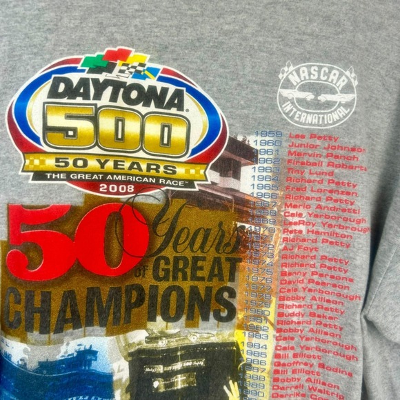 Nascar Daytona 500 50th Anniversary 2008 Shirt Unisex Adult Medium Gray Car Race - Picture 5 of 6